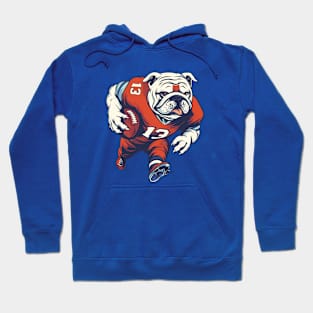 Bulldog Playing American Football Hoodie